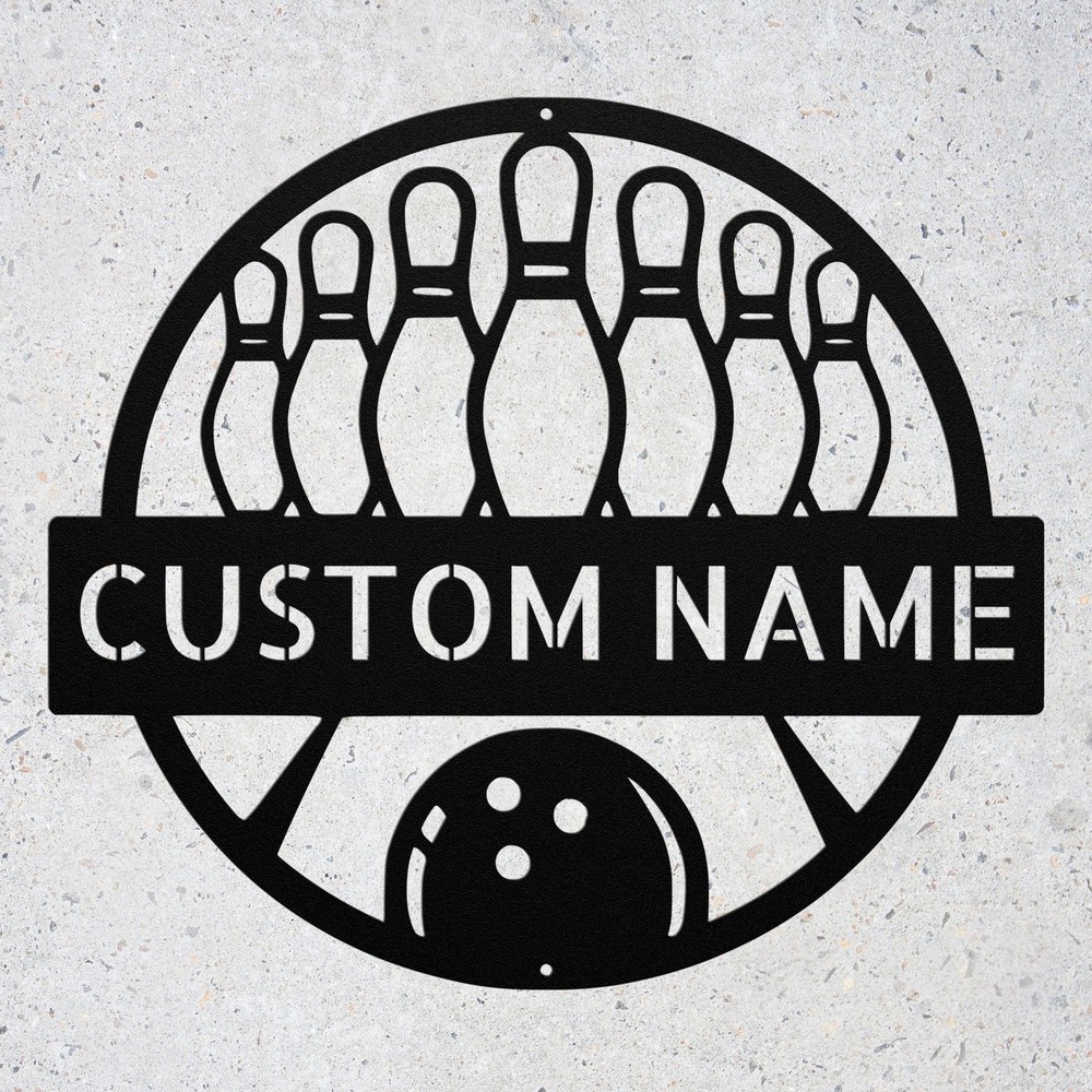 Personalized Bowling Metal Sign Custom Name Wall Art Unique Gift for Bowlers