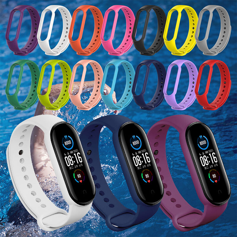 Solid Waterproof Straps Bracelet Wristband For Xiaomi Mi Band 5 or 6 Case Watch~