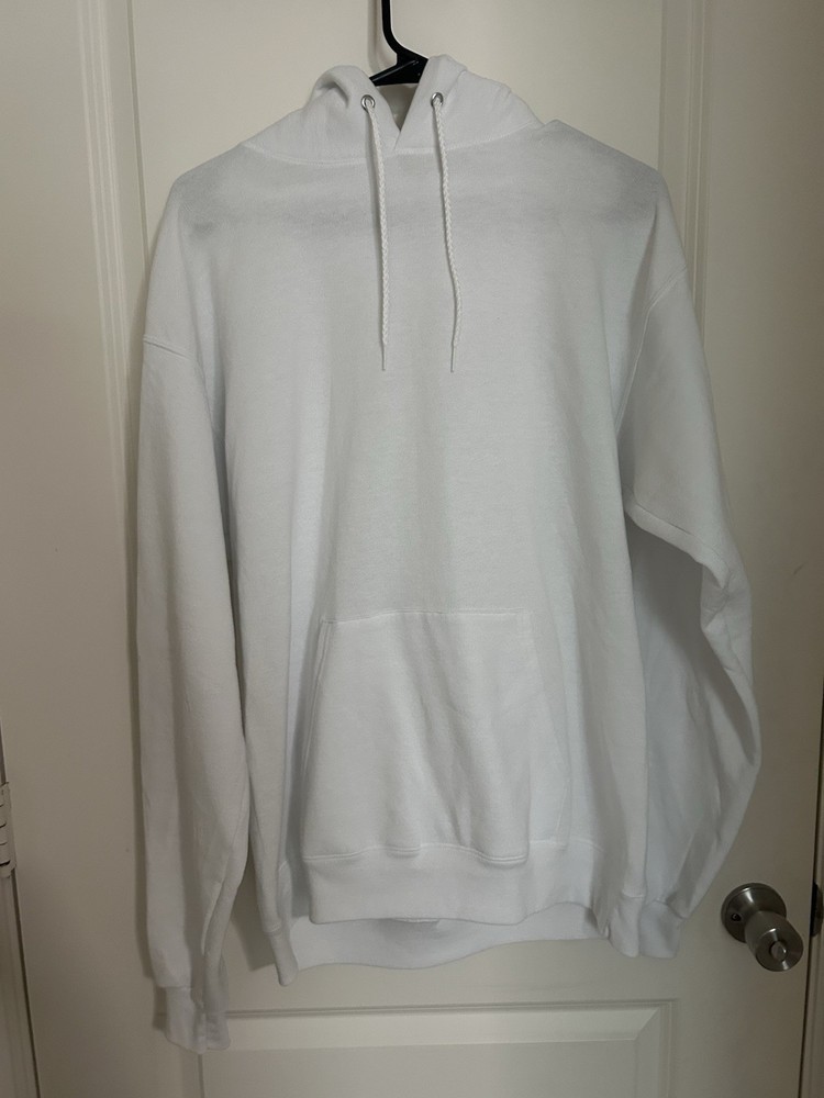 Hanes Men's EcoSmart Fleece Hoodie in White Size M