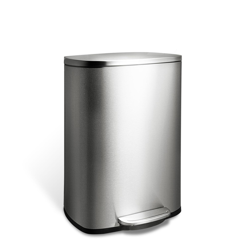 Ninestars SOT-50-8 Step On Trash Can, Large, Silver
