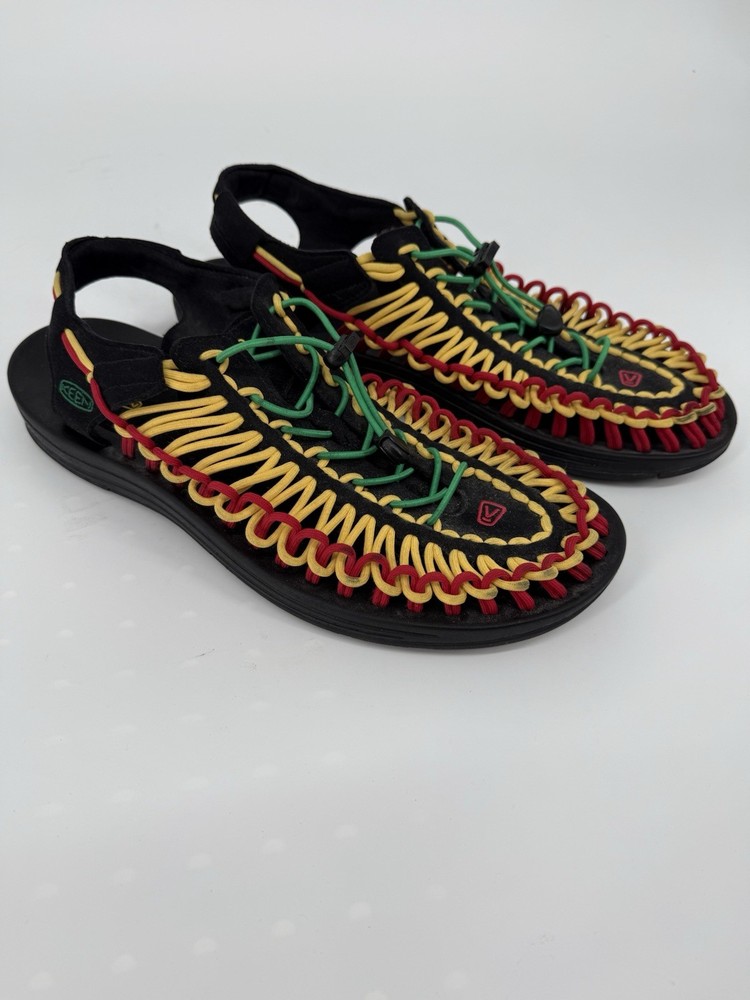 Men's UNEEK Classic Two Cord Sandals in Black Red Yellow Green Size 13 US