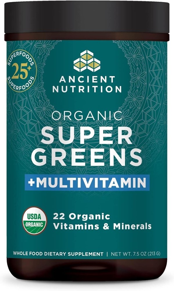 Ancient Nutrition Organic Super Greens + Multivitamin Powder 25 servings 10/2025