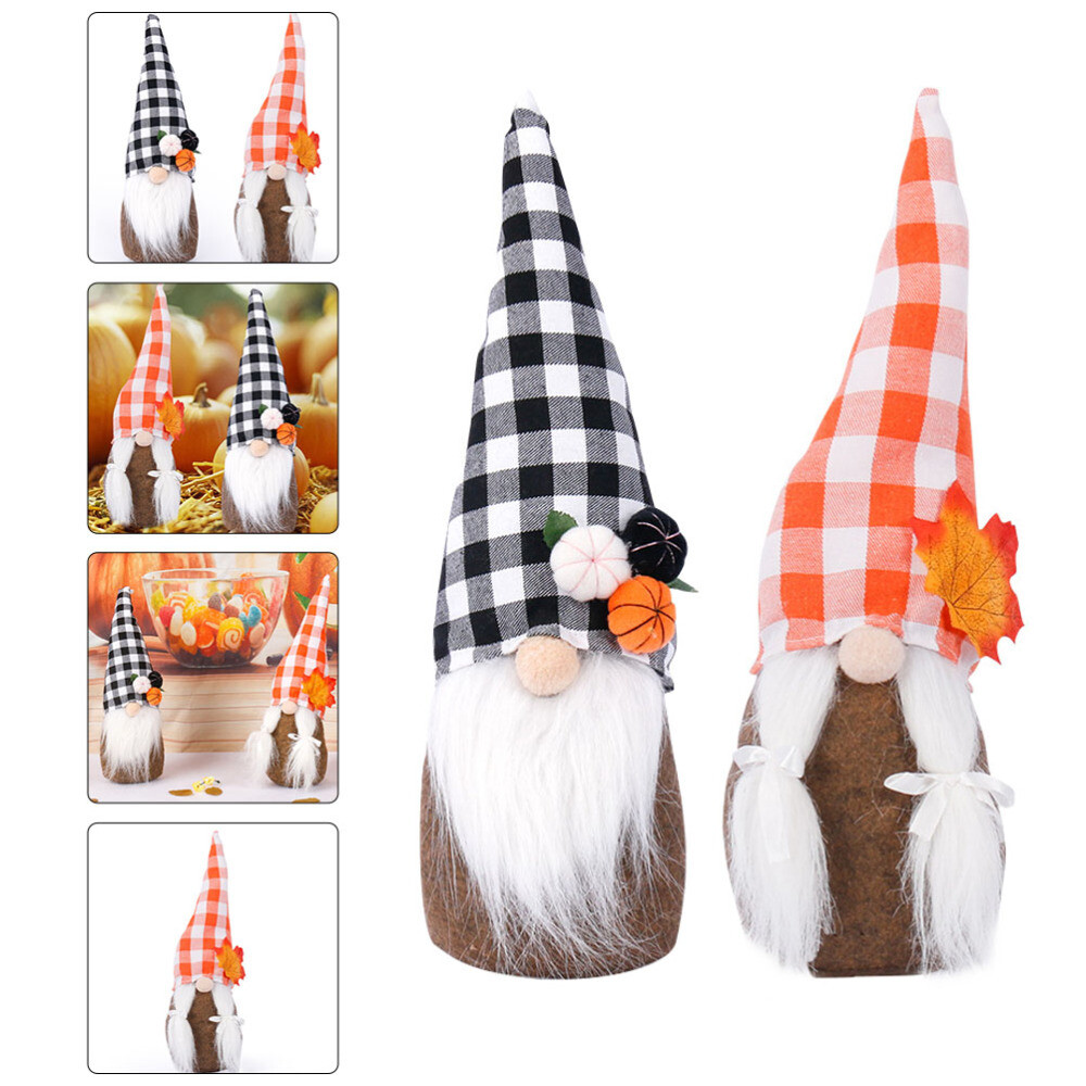 2 Pcs Fall Decorations Thanksgiving Felt Ornaments for Christmas Tree