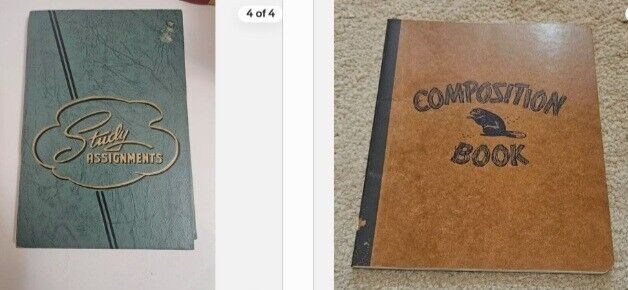 Vintage Composition Notebook for School Notes and Study Assignments  