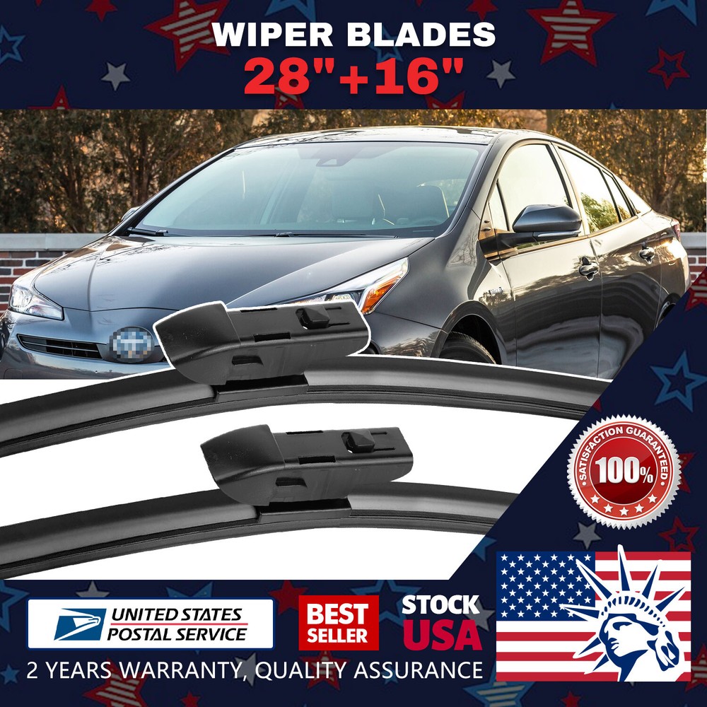 J-Hook 28''+ 16'' Premium Bracketless Windshield Wiper Blades All Season Premium