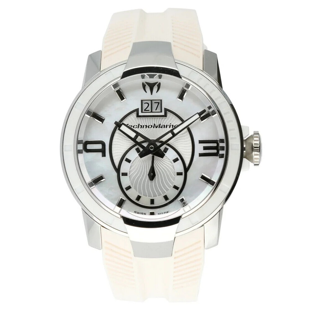 TechnoMarine TM UF6 White Bezel Silicone Quartz Womens Watch  
