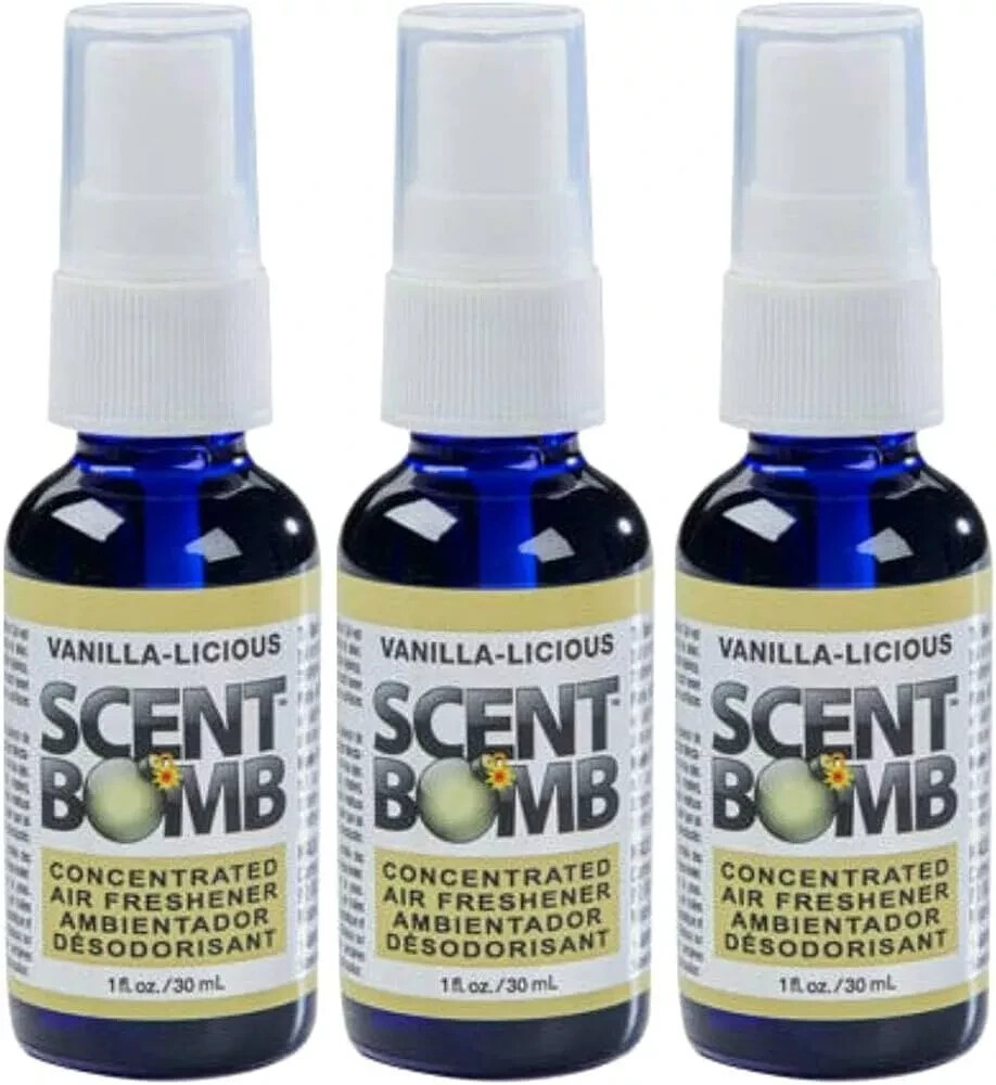 Vanilla-liscious Scent Bomb 100% Concentrated Car Air Freshener Sprays Set of 3