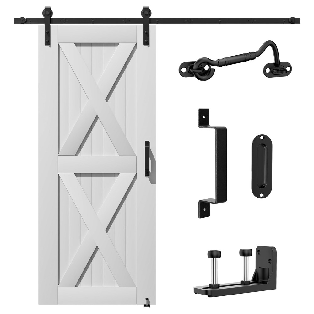 6.6FT Barn Door Hardware Kit, Sliding Barn Door Hardware Kit, Barn Door Track...