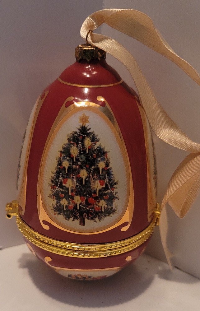 Mr Christmas Musical Ornament Egg Trinket Box Set - 6 Pieces