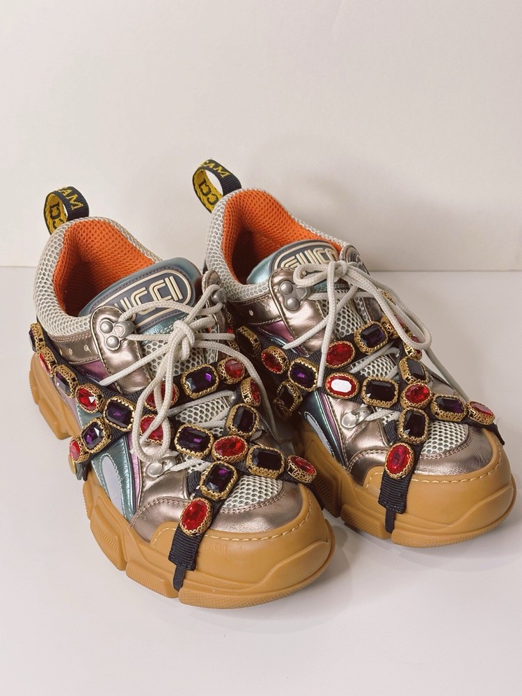 Gucci Wmns Flashtrek Crystals 'Multi-Color Metallic' size 38IT