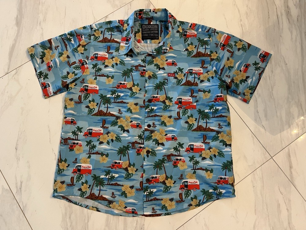 Dixxon Men XL Snap On Tools Hawaiian All Over Print Limited Edition Shirt