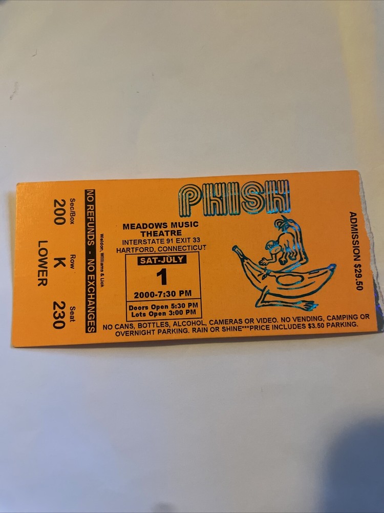 Phish Meadows Music Theatre 7/1/2000 Summer Tour