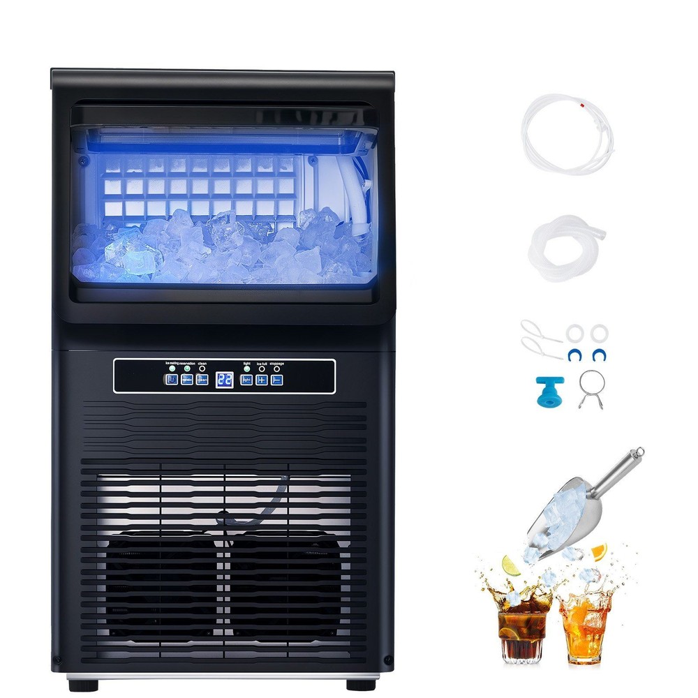 Freestanding Self-Cleaning Ice Maker Machine 80lbs per Day 36 Cubes per Cycle