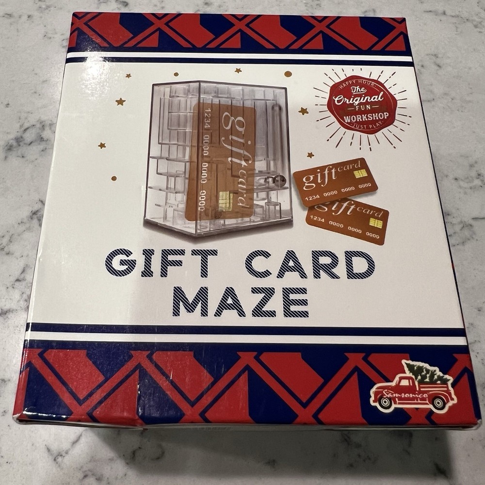 Gift Card Maze Original Fun Workshop Samsonico Plastic Puzzle Box Brain Teaser-image