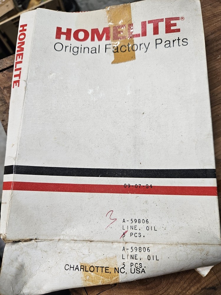 NOS Homelite Oil Line Part A-59806 - Includes 1 Line in Original Box