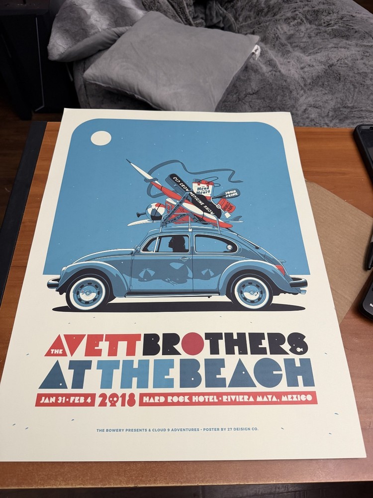 The Avett Brothers At The Beach Poster 2018 Avetts AATB Mexico Riviera Maya