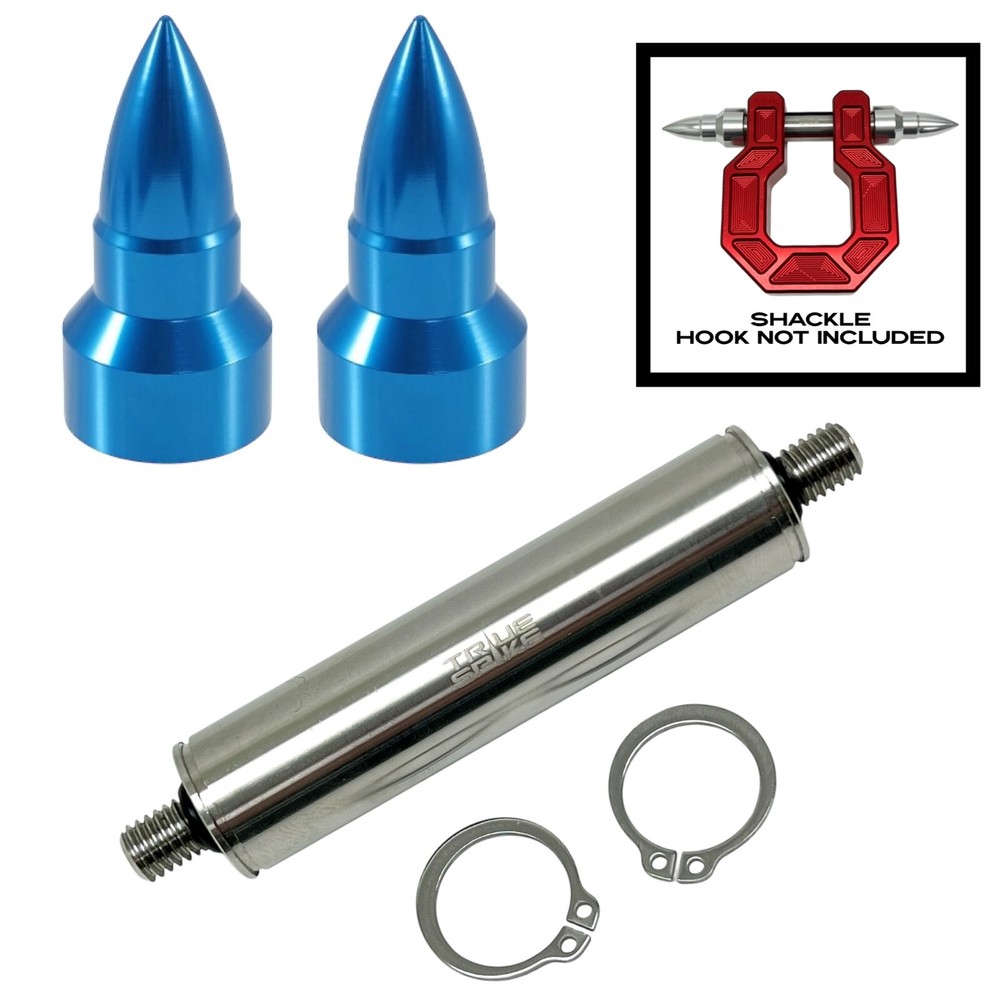 50 Cal Blue 3/4 Pin Bullet True Spike Bumper Recovery Shackle Tow Hook D Ring
