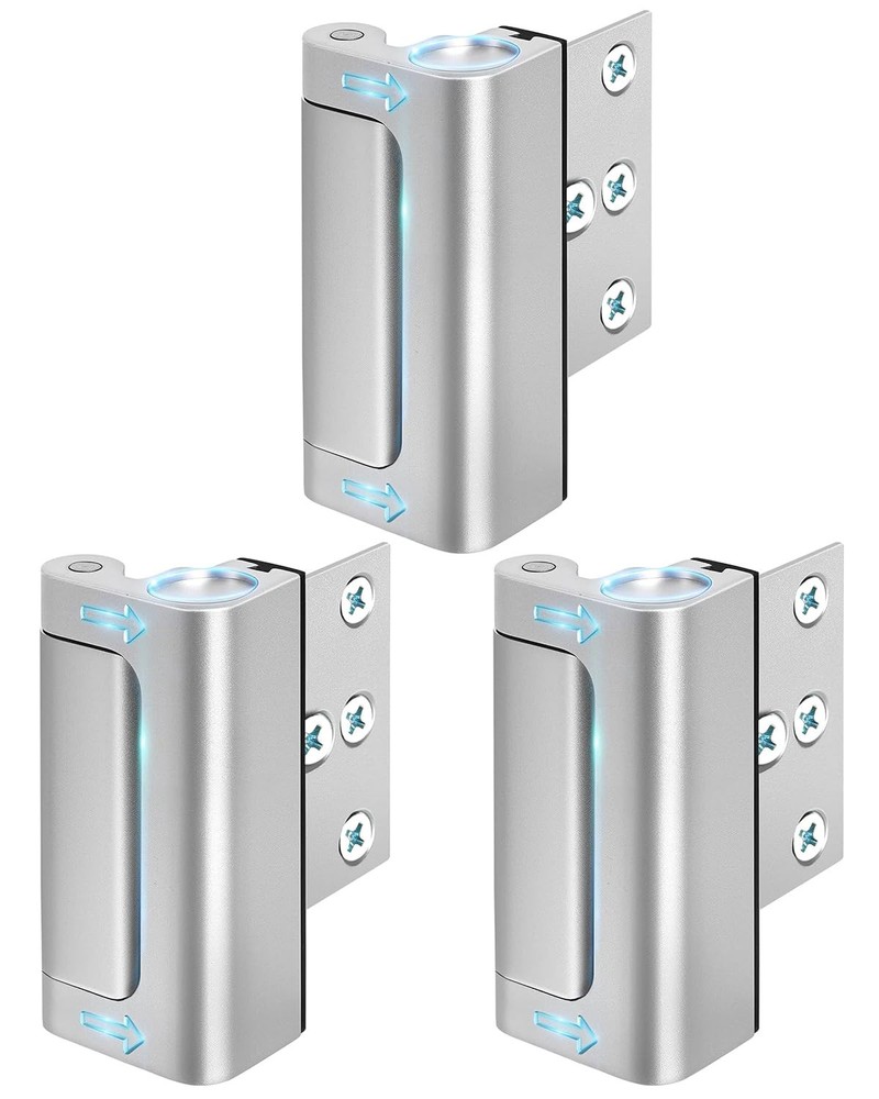 3-Pack Heavy-Duty Metal Door Lock for Home Security & Child Safety