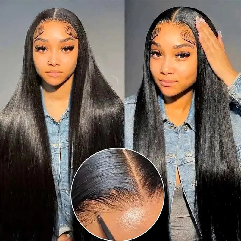 Glueless 13x4 Lace Front Wig Pre-Cut Straight Human Hair Wear & Go