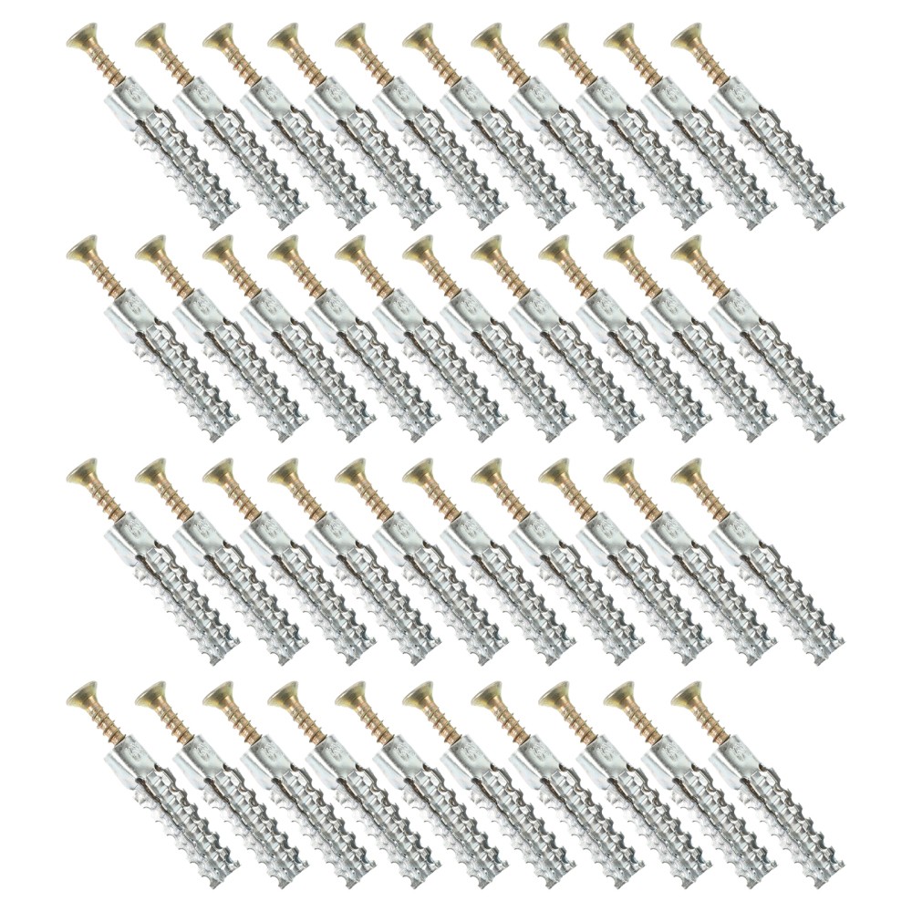 50 Heavy-Duty Steel Drywall Anchor Expansion Screws - 50-Pack  
