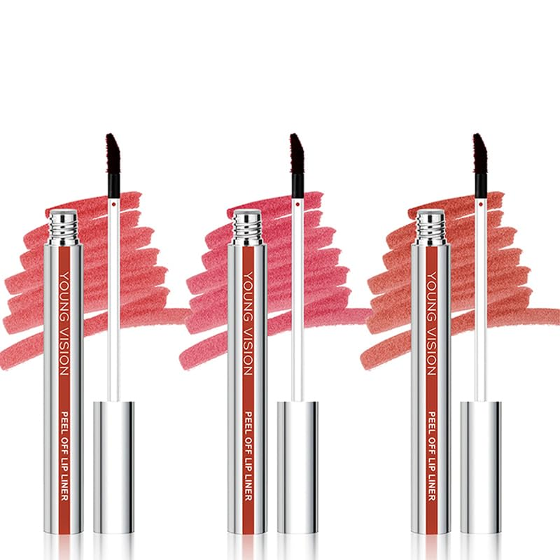 3-Pc Peel Off Lip Liner Stain Set with Matte Finish and Waterproof Tattoo Effect