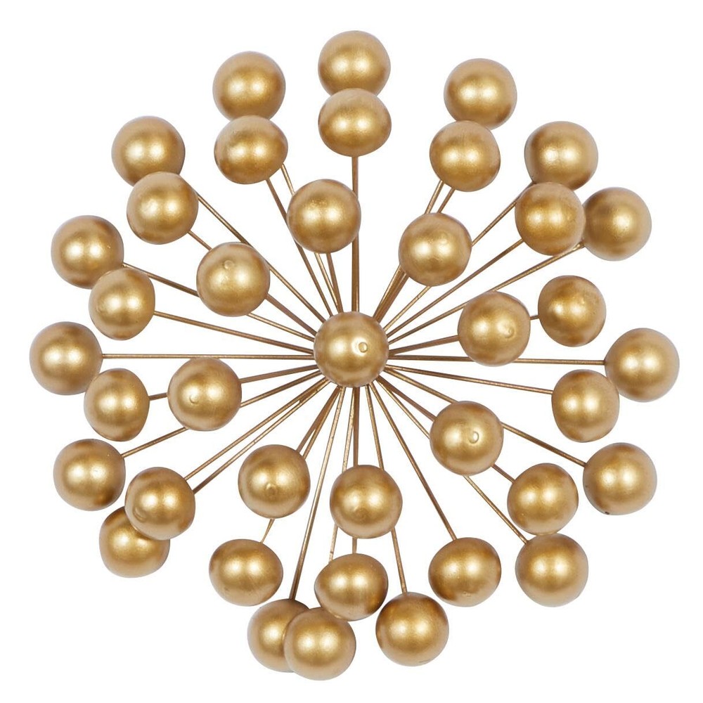 Metal Starburst Home Wall Decor Wall Sculpture with Orb Detailing, Wall Art 1...