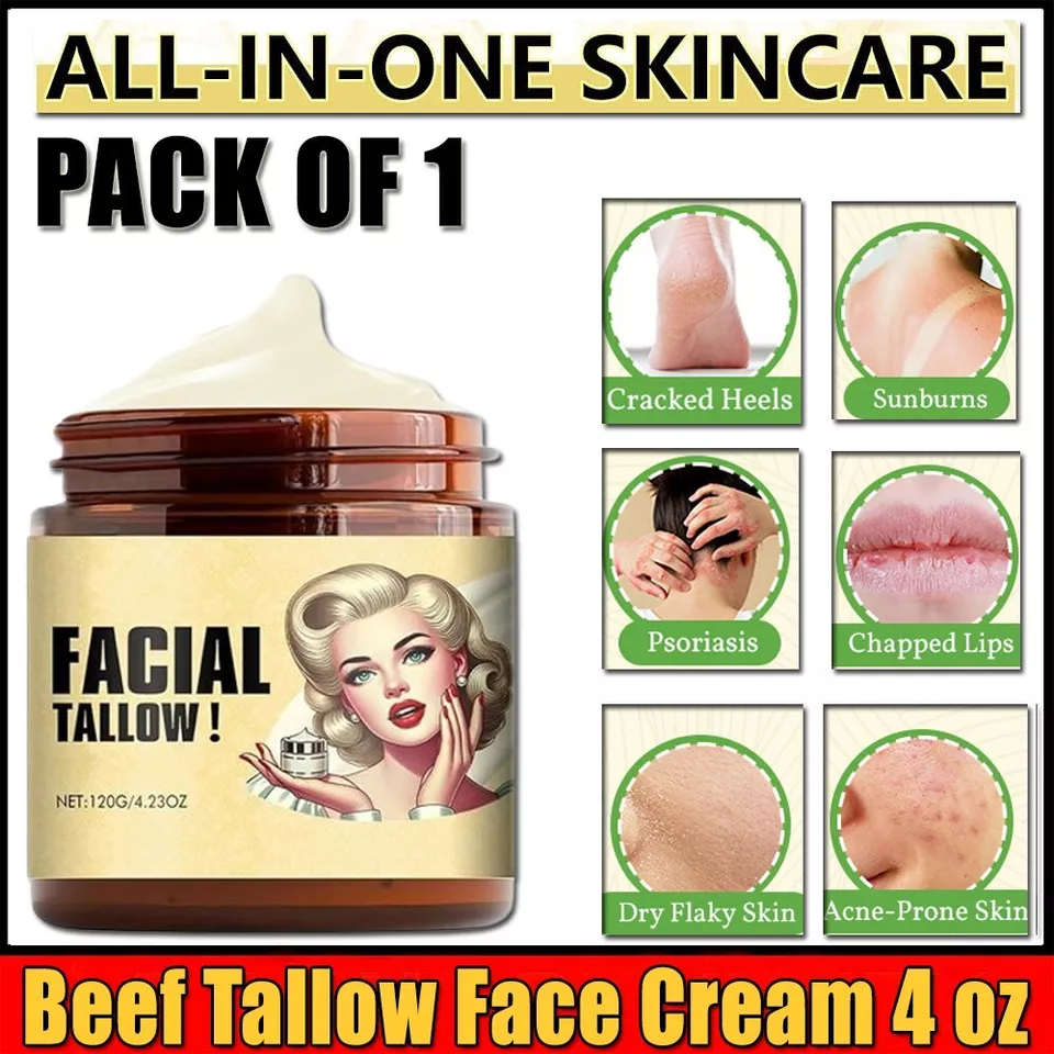 100% Grass Fed Beef Tallow for Skin Care - Face + Body - Whipped Moisturizer