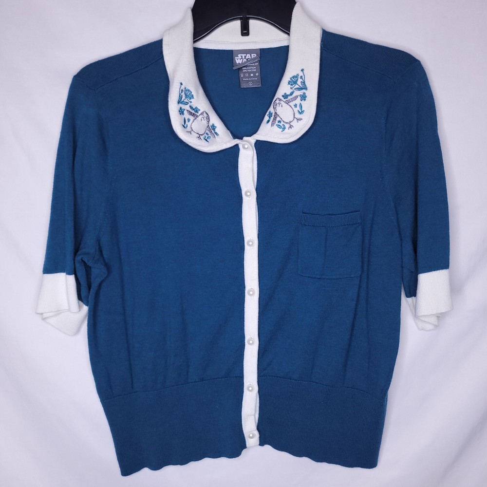 Star Wars Porg Cardigan Womens Large Teal Her Universe The Last Jedi