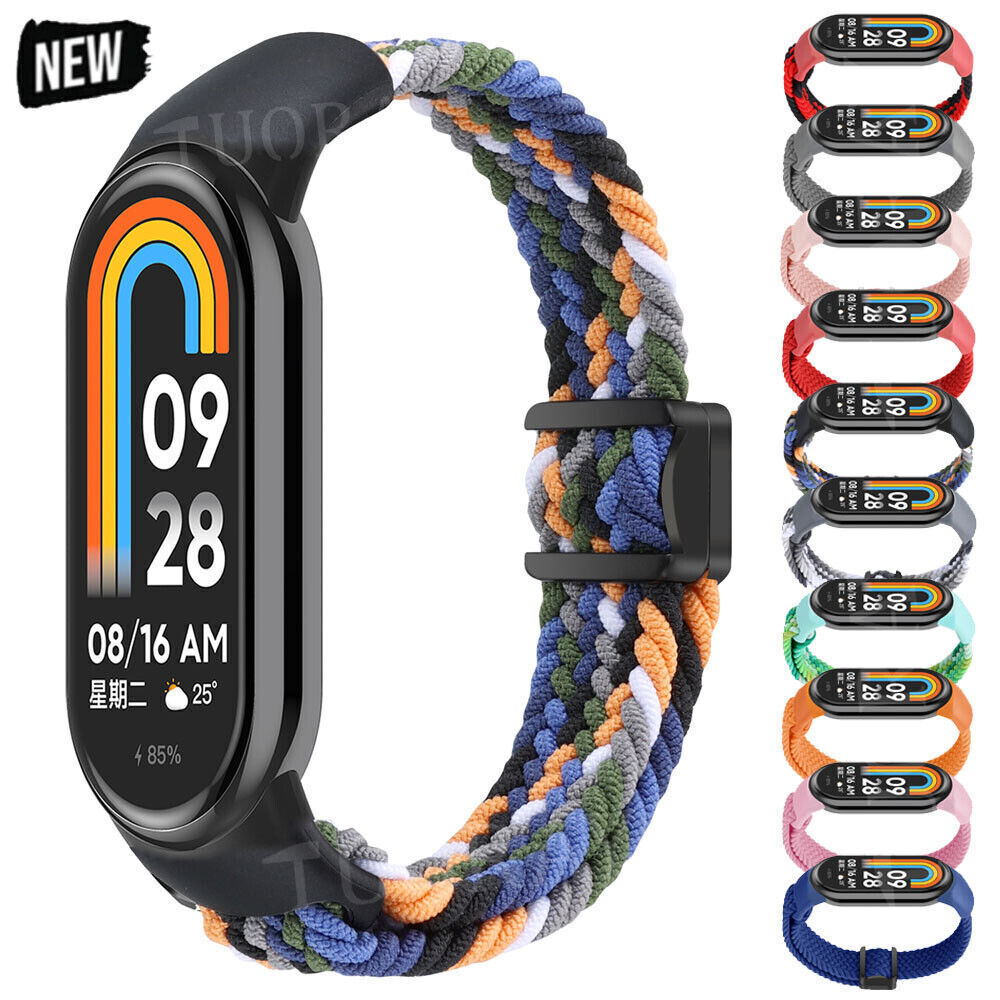 Elastic Braided Strap for Xiaomi Band 8 / 9 NFC Nylon Sport Wrist Band Bracelet