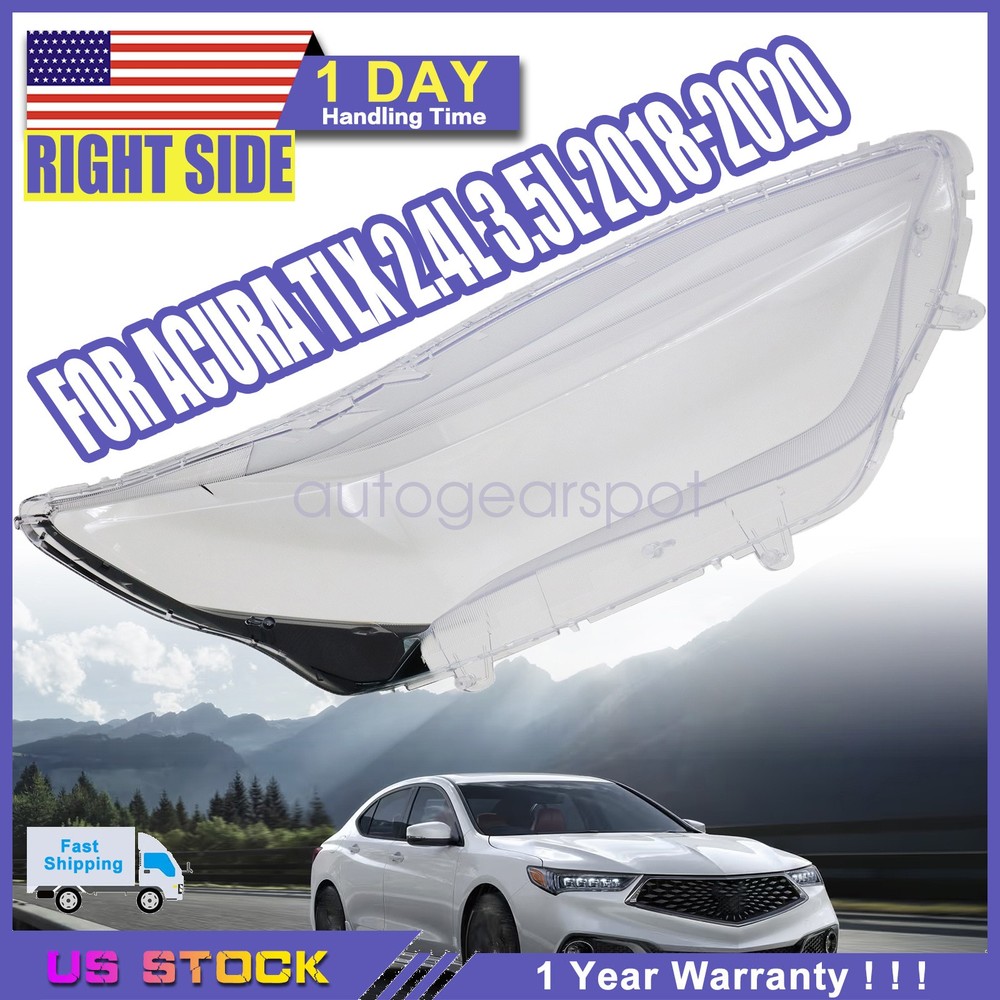 Right Fit For 2018-2019 2020 Acura TLX Headlight Lens Cover Shell Replacement