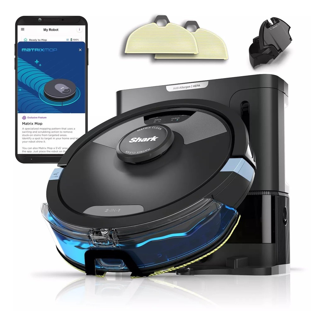 Shark AI Ultra 2-in-1 Robot Vacuum and Mop RV2610WA Black Open Box  
