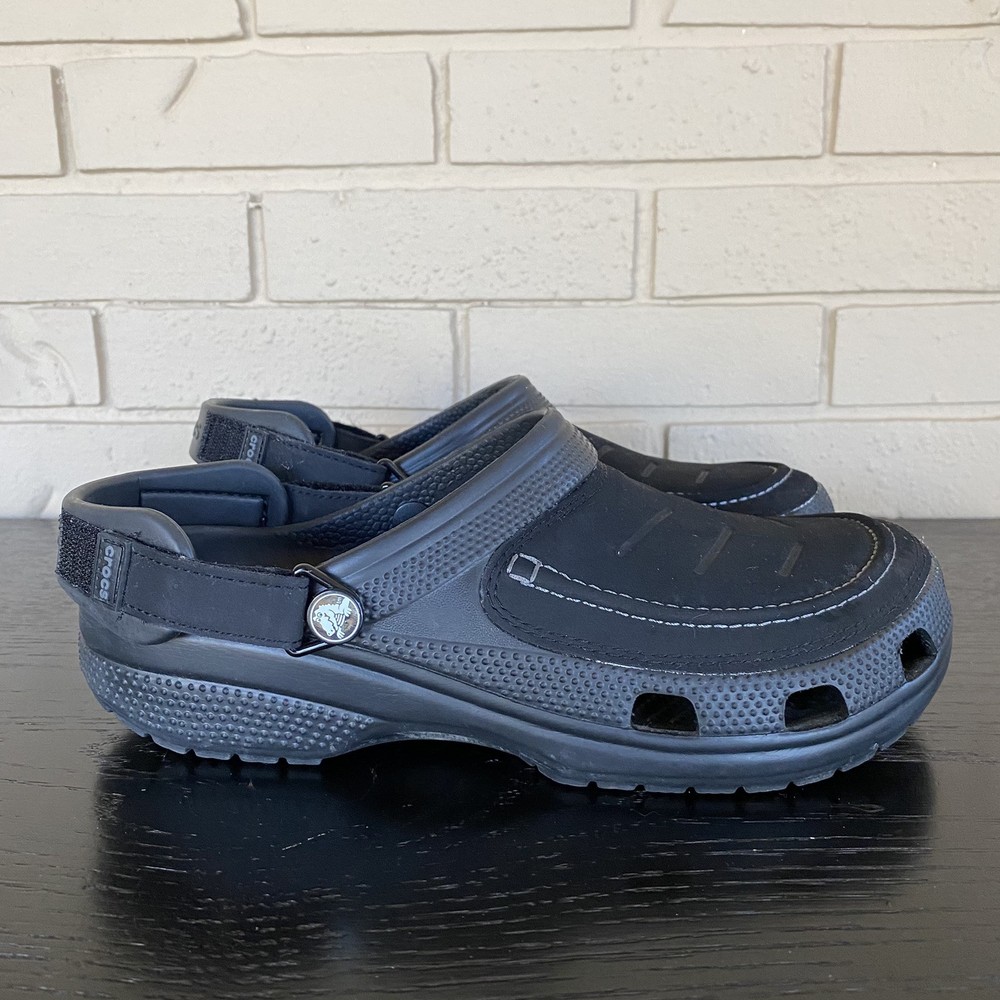 CROCS Men’s Classic Yukon Vista II Clog Black Hiking Beach Sandal Size 9