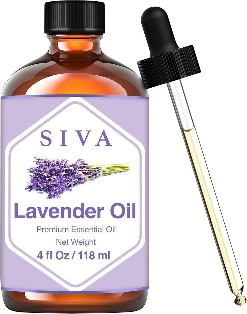 Siva 4oz Lavender Essential Oil 100% Pure Natural with Glass Dropper