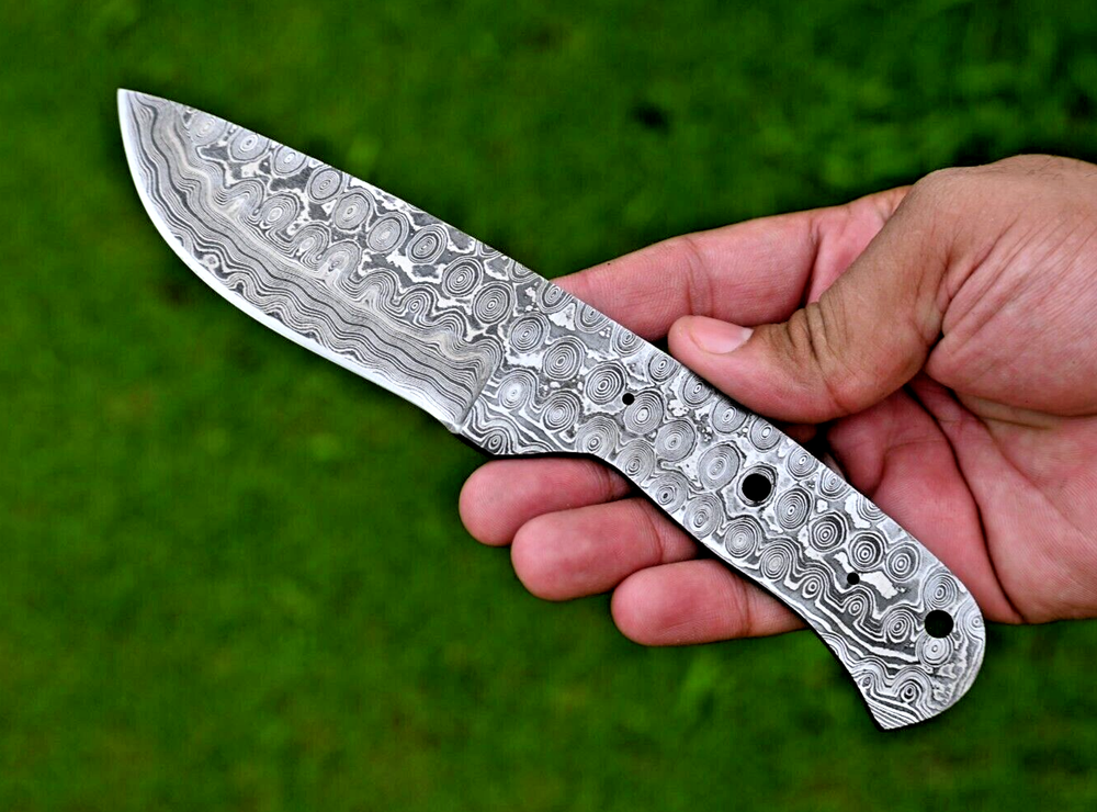 CUSTOM MADE HAND FORGED DAMASCUS STEEL BLADE BLANK HUNTING KNIFE FULL TANG 2854