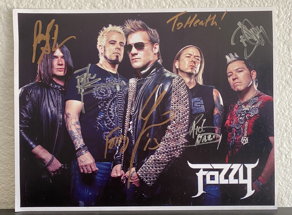 Chris Jericho (Fozzy) Full Band Signed Photo Autograph VG+