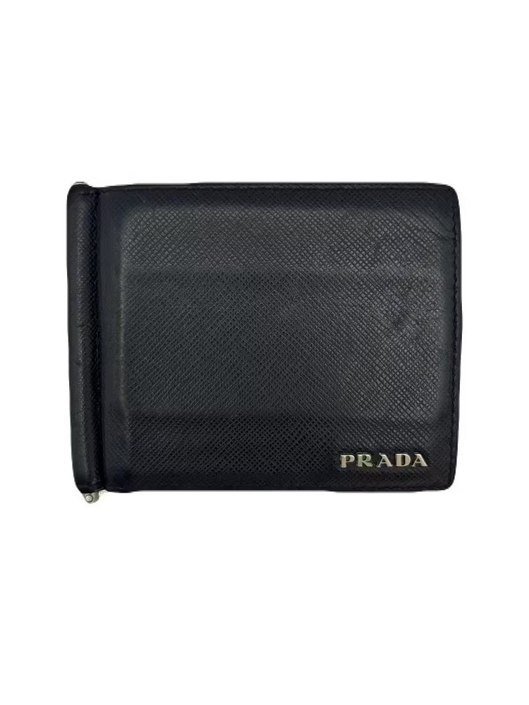 Prada Navy Leather Fold Wallet Preowned Model TC52-3