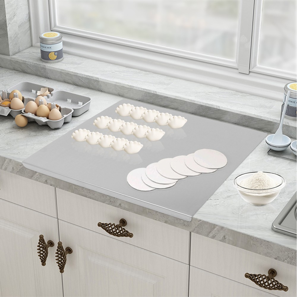 Stainless Steel Cutting Chopping Boards Large Pastry Board Counter with Lip Top