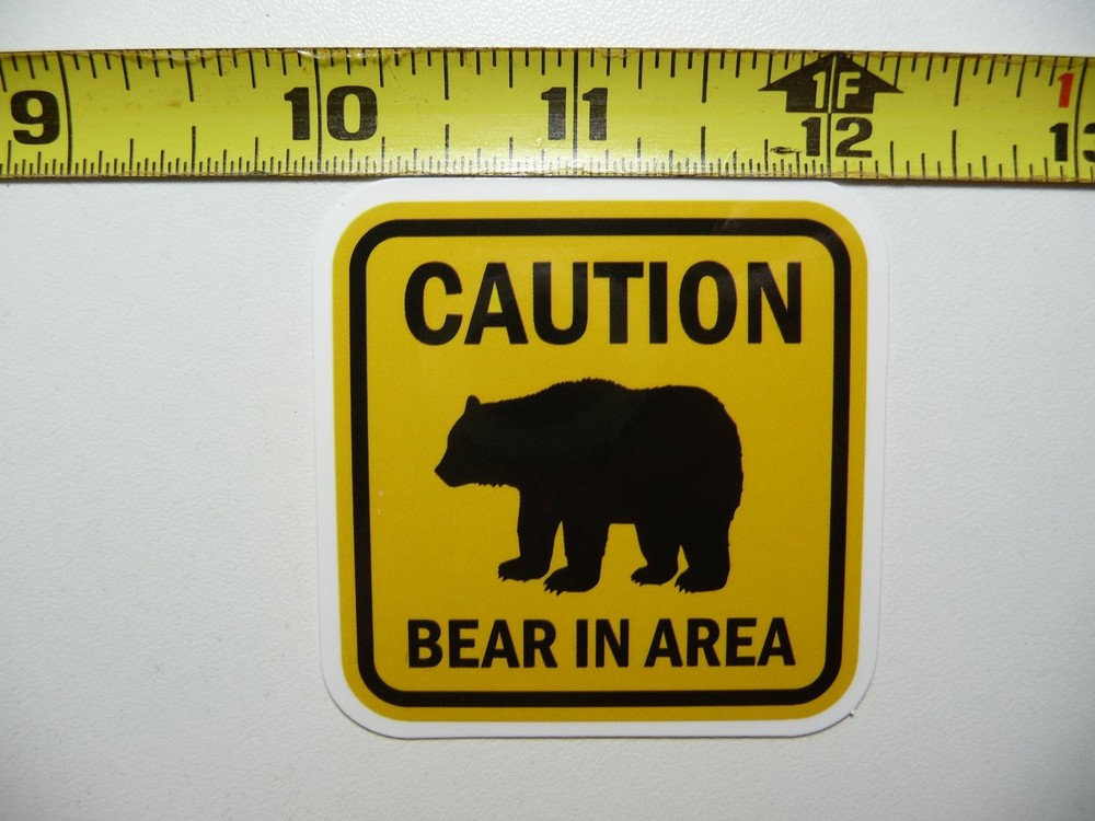 Bear Caution Sticker - Funny Novelty Decal for Scrapbooking & More