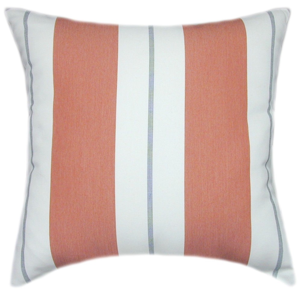 Sunbrella® Relate Persimmon Striped Pillow: Indoor Outdoor Decor