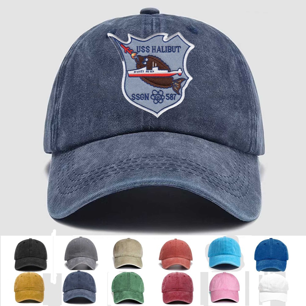 Custom Personalization Embroidered Hat SSGN-587 USS Halibut, Veteran Cap, Gift