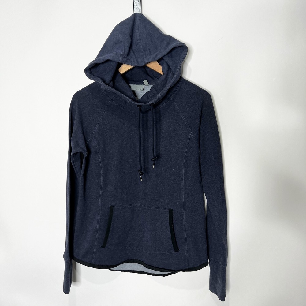 Athleta Sentry Hoodie Sweatshirt Navy Blue Hooded Light Weight Womens S