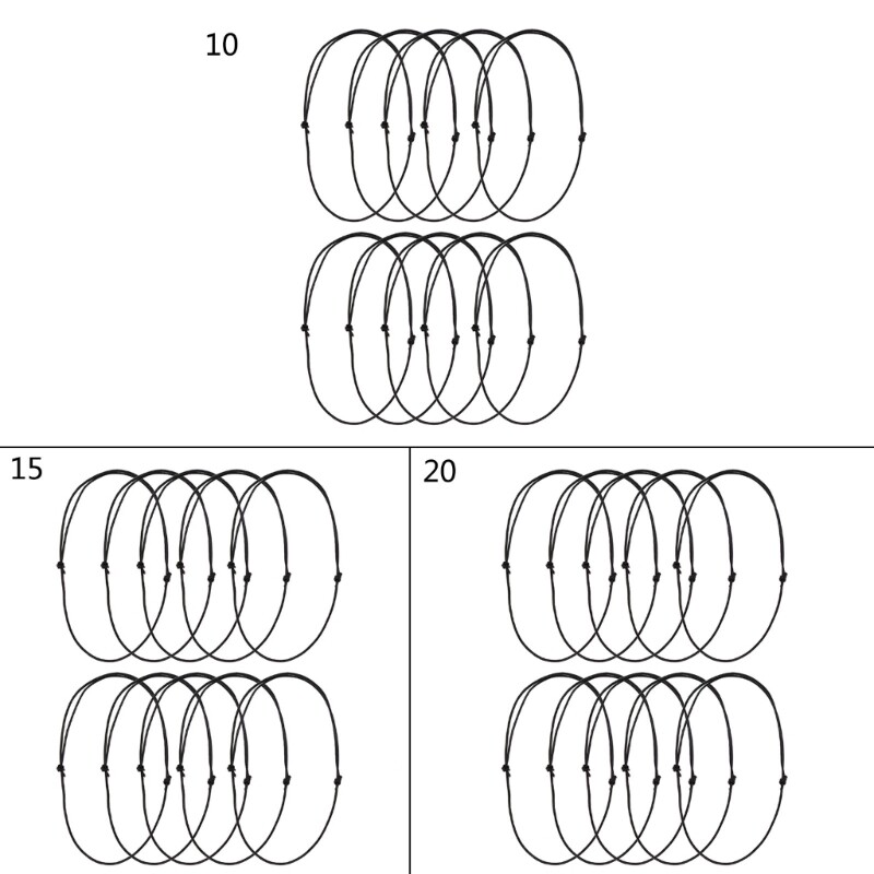 Pack of 10 Leathers Ropes Necklaces Leathers Cords Black Cords with Sliding Knot