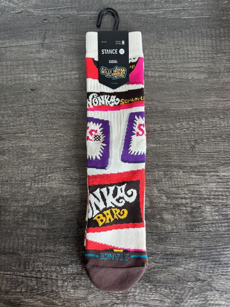 Stylish Stance Casual Crew Socks Willy Wonka Bars Medium Large Size New with Tags