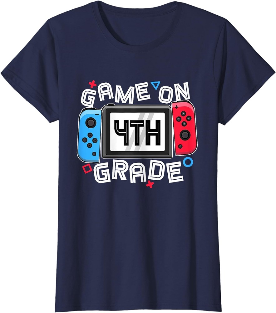 Back To School Game On 4th Grade Funny Gift Ladies' Crewneck T-Shirt-image