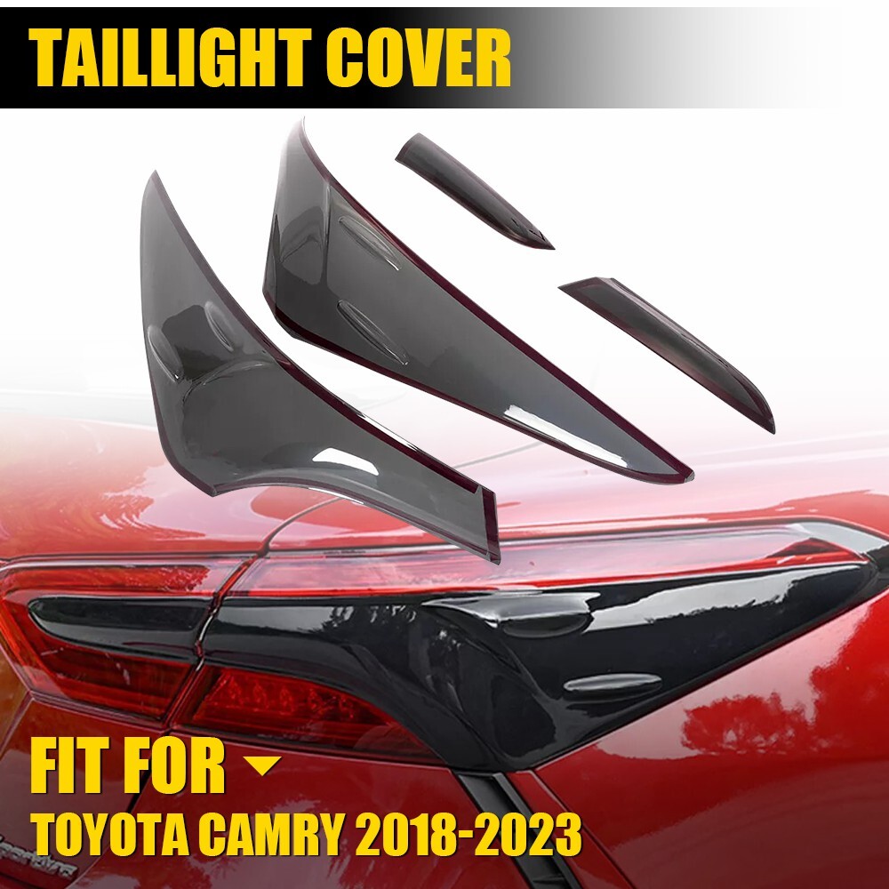 2018-23 Toyota Camry Smoke Black Rear Taillight Cover TRD XSE XLE LE SE