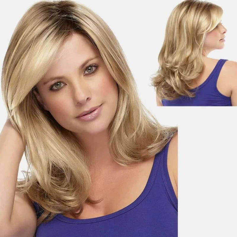 Long Blonde Hair Costume Party Wigs Natural Curly Wave Synthetic Wig for Women