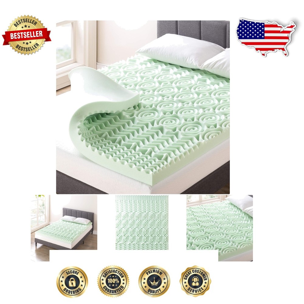 Calming Green Tea Infusion Mattress Topper - 4 Inch Twin XL Medium Firm Support