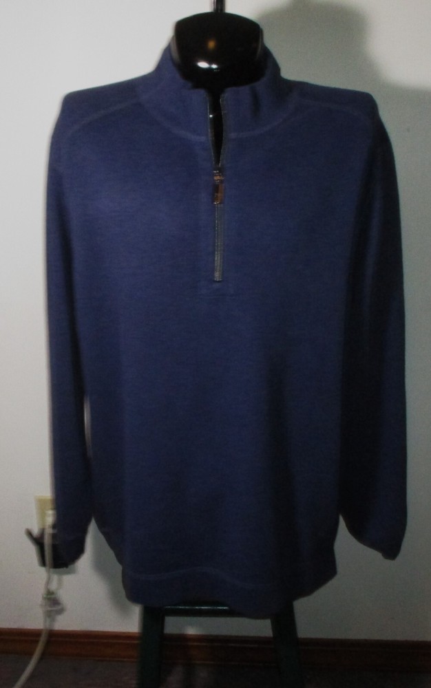TOMMY BAHAMA Blue Green Reversible 1/2 Zip Sweater Jersey Men's Size 3XL