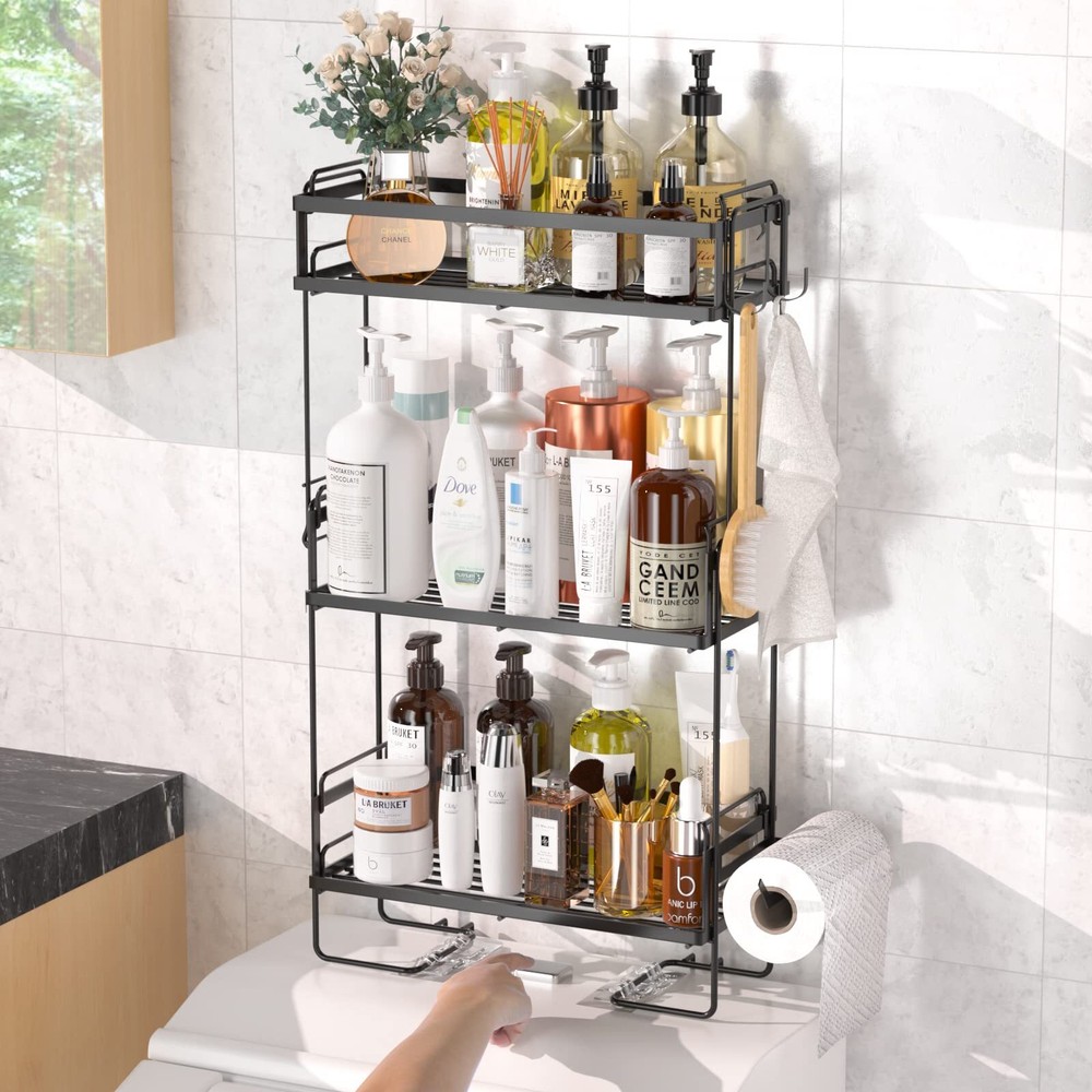 NUTSAAKK Over Toilet Storage Shelf, 3-Tier Above Toilet for Space Saving, Bat...