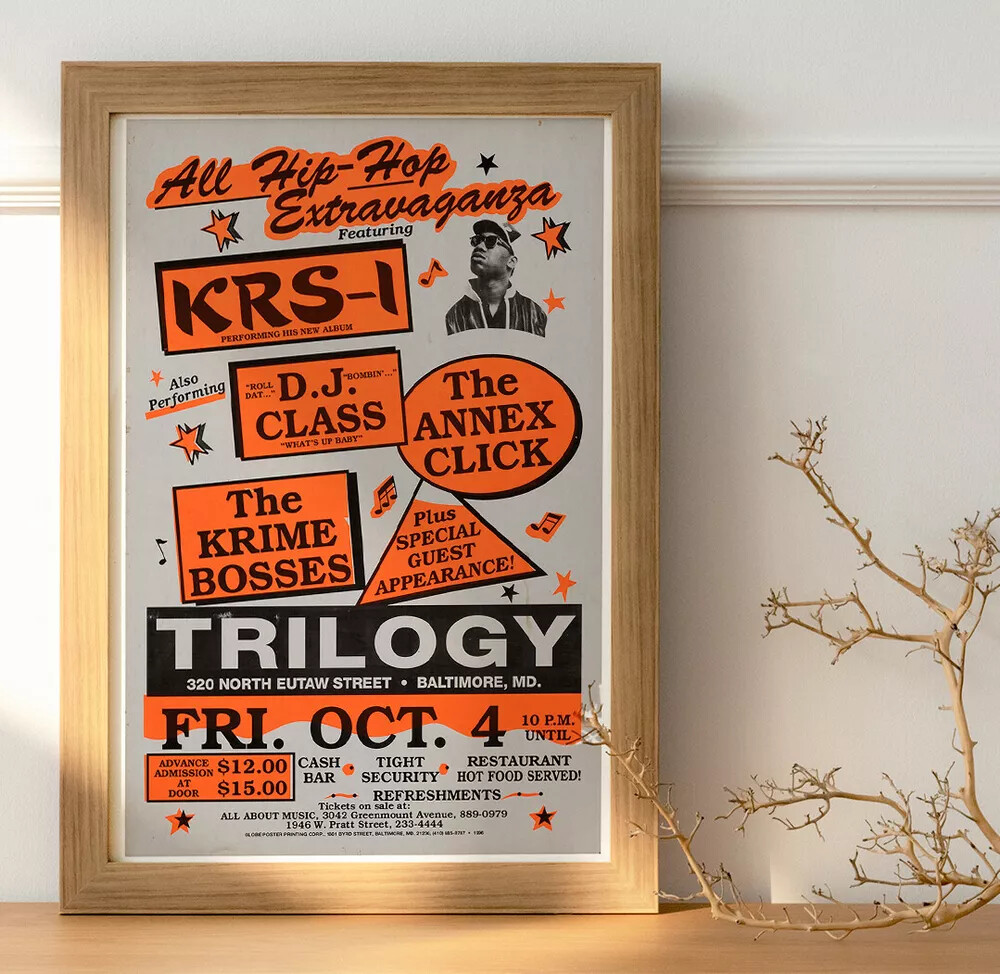 KRS-1 DJ Class 1996 Concert Tour Live Repro Poster - 36